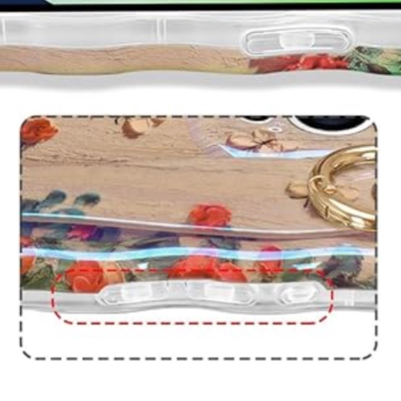 Printed Flower Cute Cover with Wristband Kickstand Protective Phone Case - Picture 4 of 6